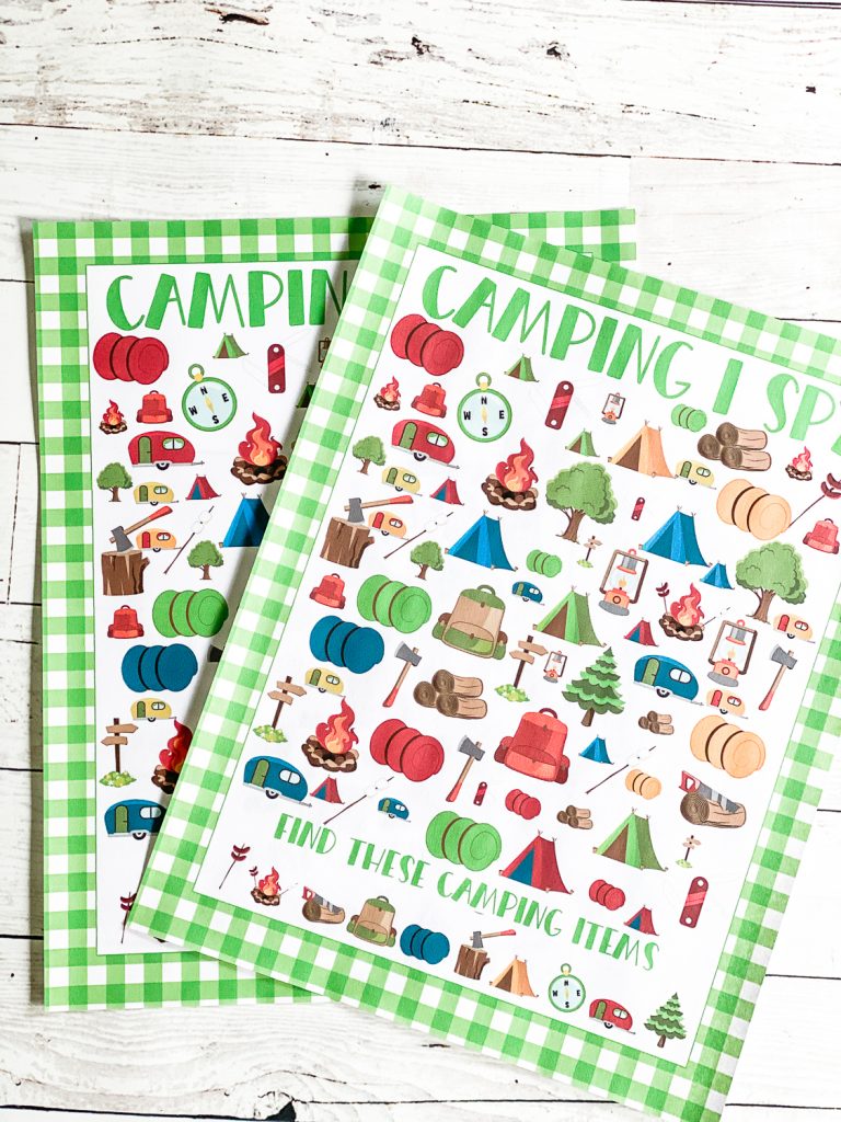 Gingham Plaid Camping Printable