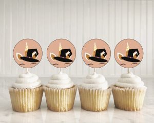 Unicorn Witch Cupcake Toppers