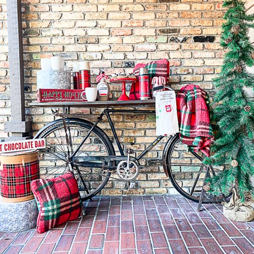 Vintage Bike Bar Cart Christmas Tree