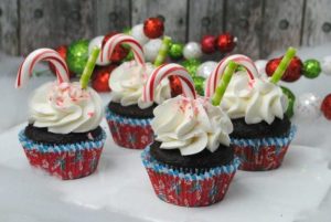 Candy Canes in cupcakes