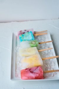 Rainbow Colored Popsicles on a Tray