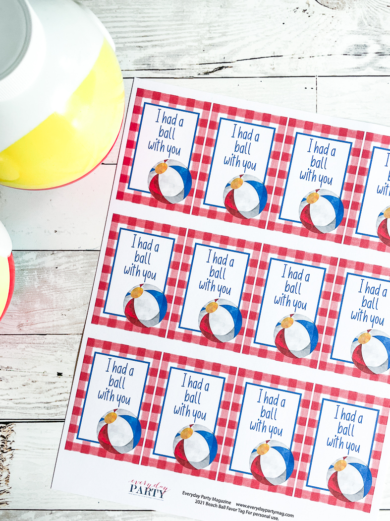 Party Favor Printable Tags