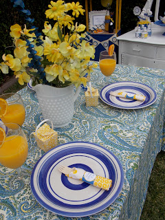 Blue and Yellow Party Table