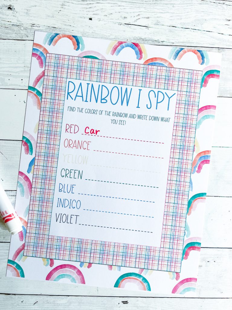 Rainbow I Spy Printable