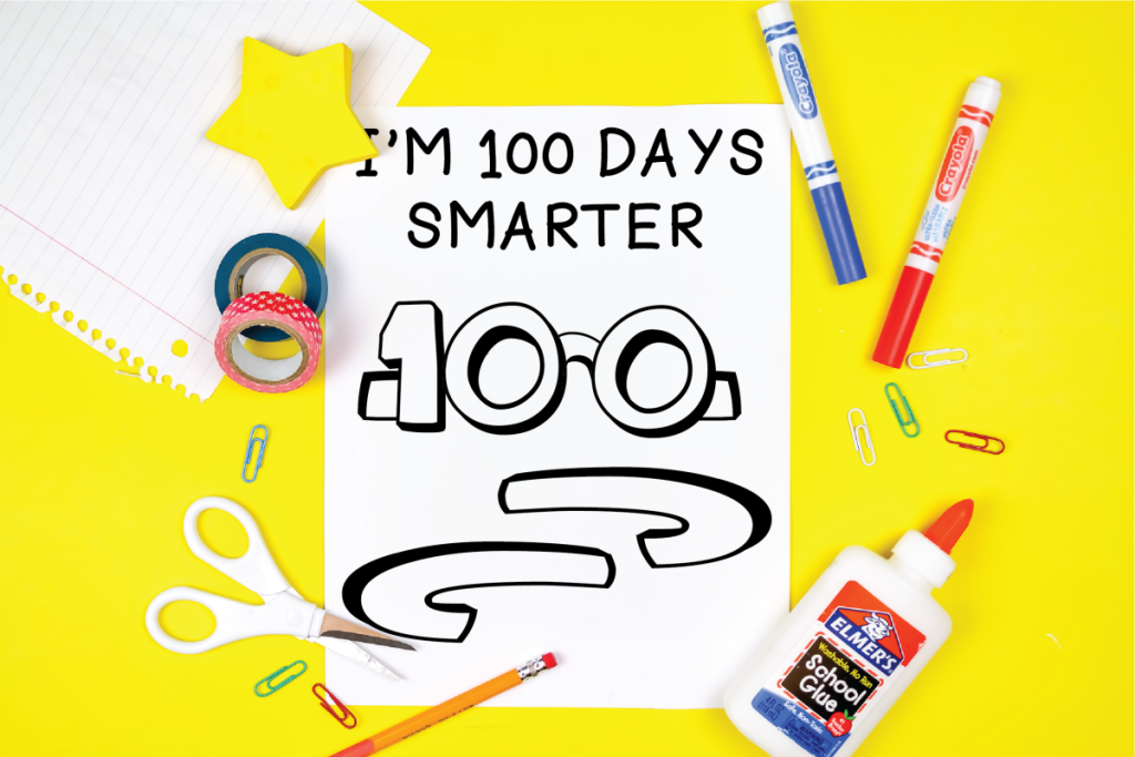 100 Days Smarter Printable Glasses
