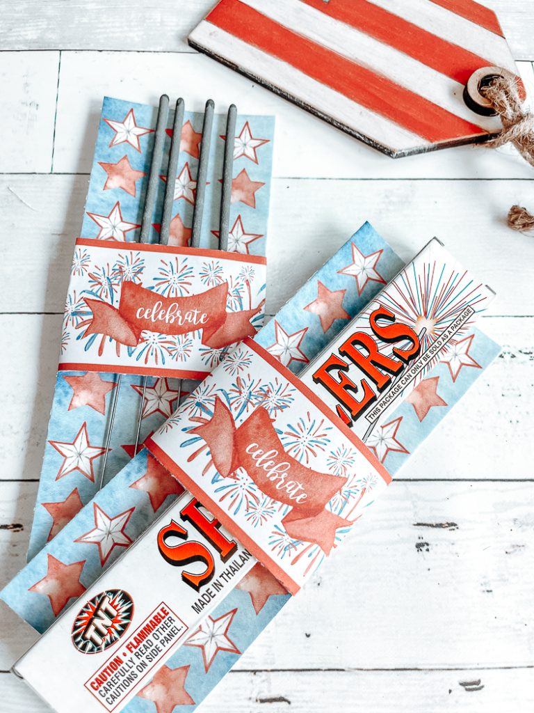 Red White and Blue Sparkler Wrappers