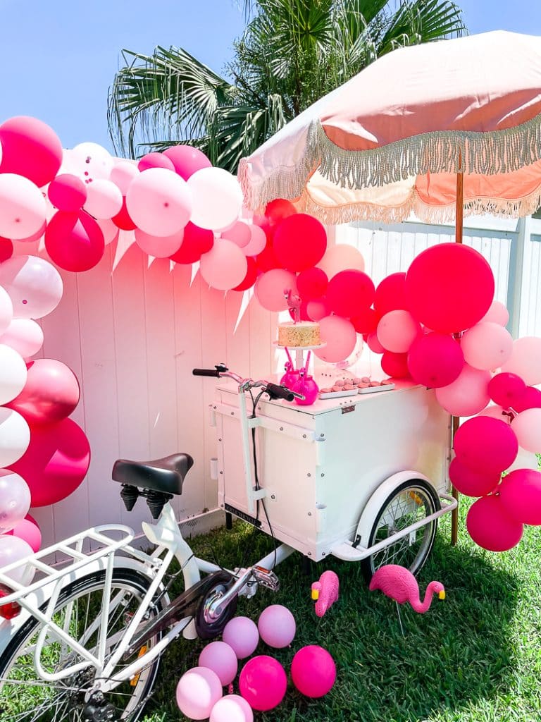 Pink Balloon Garland Ice Cream Trike