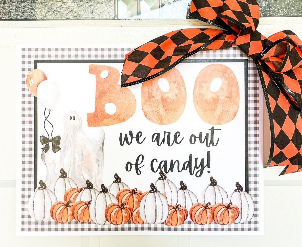 Boo Out of Candy Sign