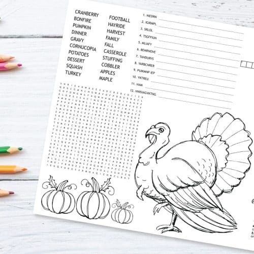 Thanksgiving Activity Page
