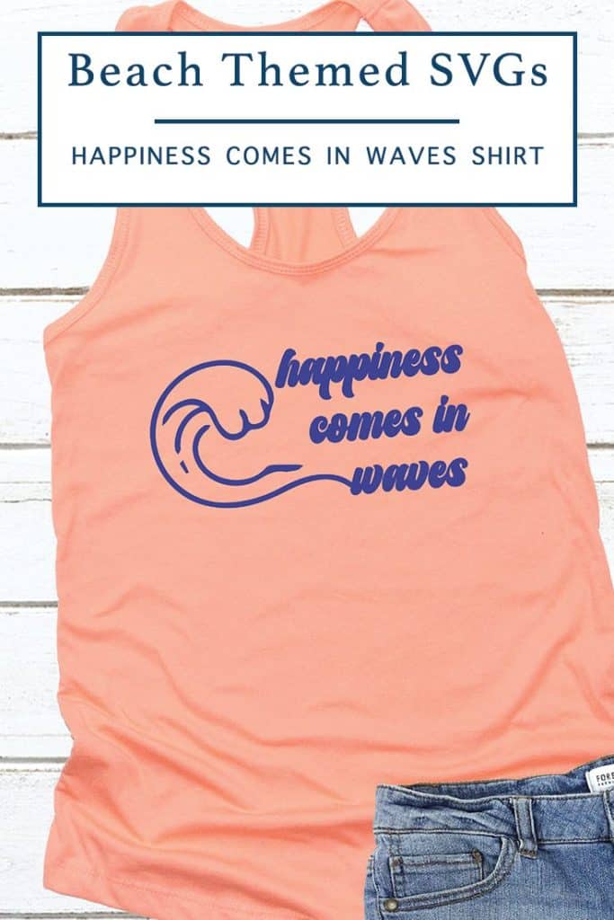 Happiness Comes in Waves Beach Tank Top