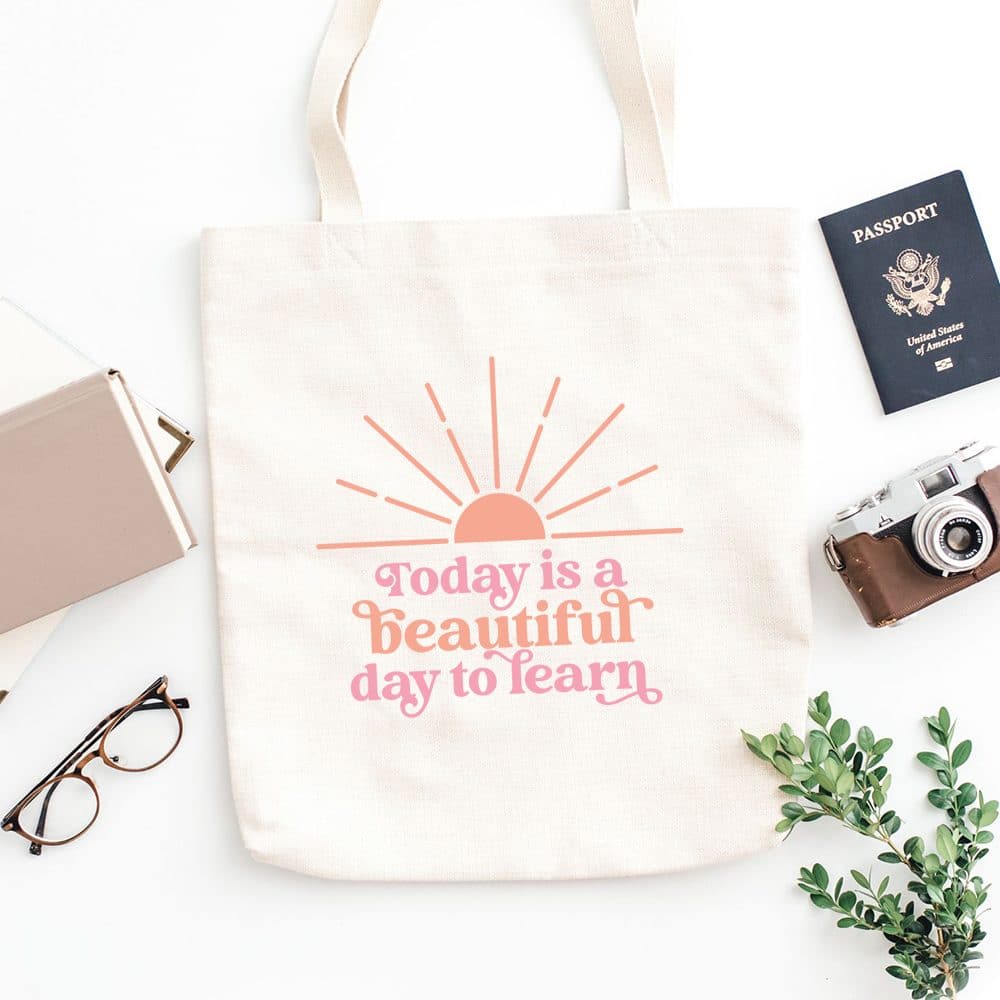 Today is a Beautiful Day to Learn Tote Bag by Brooklyn Berry Designs