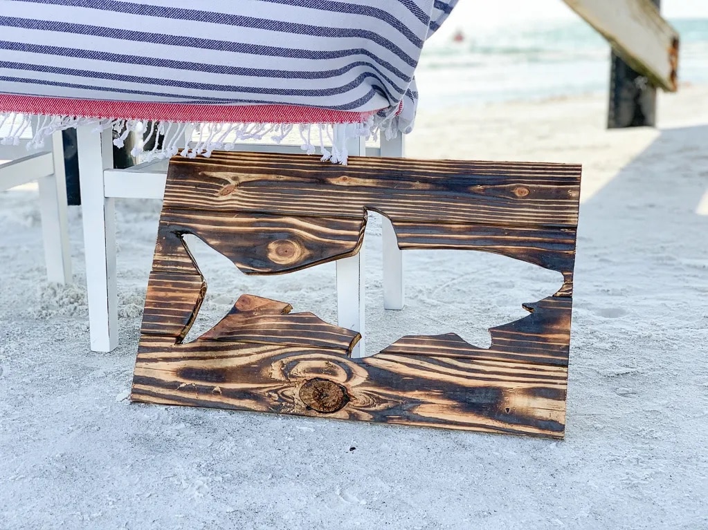 Wooden Shark Cut Out Sign