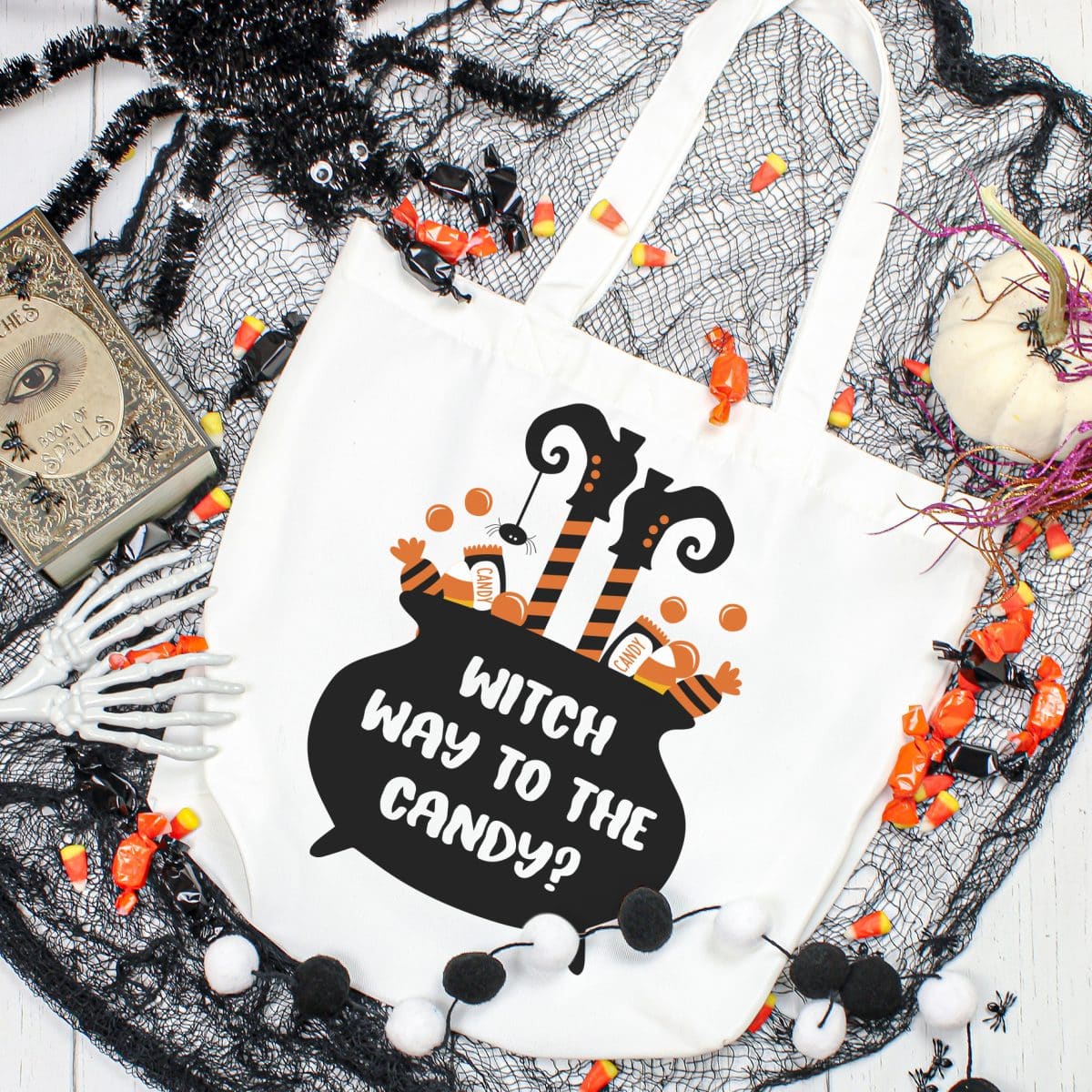 Witch Way to the Candy Tote Bag by Kingston Crafts