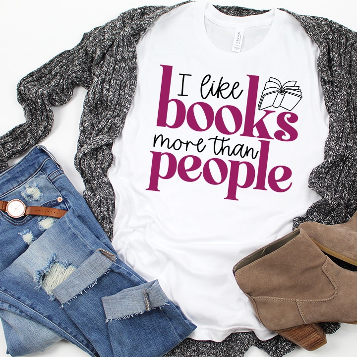 I like Books More Than People Shirt by ArtsyFartsy Mama